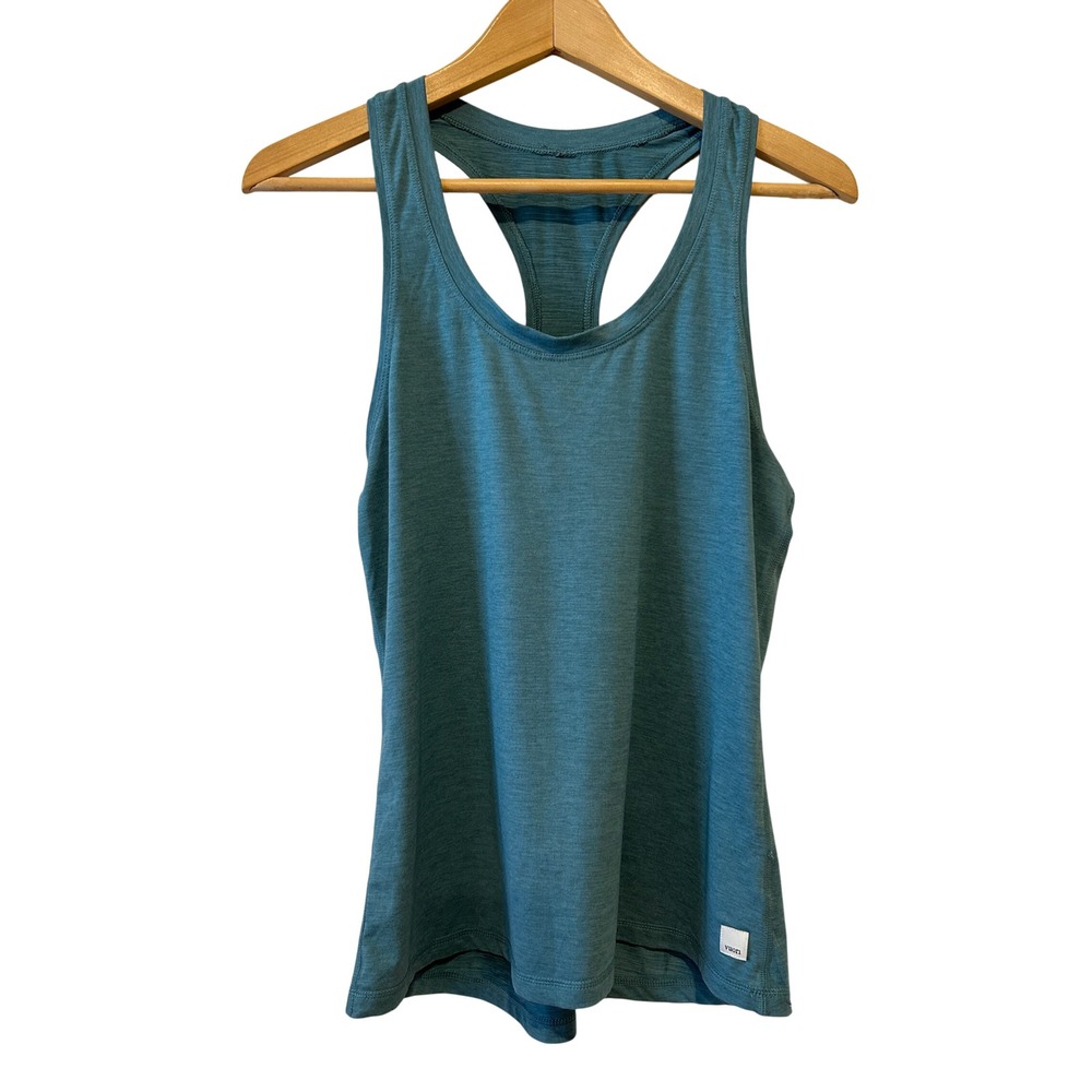Vuori Womens Tank Top Small Teal Blue Lux Performance Racerback Activewear Gym